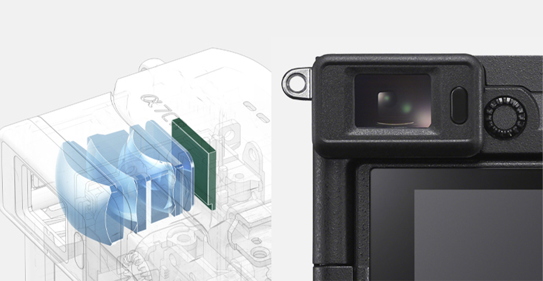 Ábrák a képkereső belsejéről, és közelkép a képkeresőről